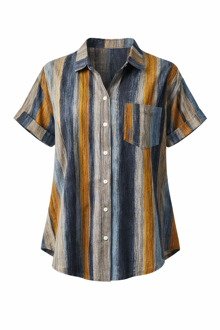 Womens Button Down Casual Shirts Cotton Short Sleeve Blouses Solid Summer Tops with Pocket XXL