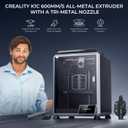 Creality K1C 3D Printer, 2024 New Version 3D Printers with 600mm/s Fast Printing Speed and Clog-Free Direct Extruder, Support 300 Printing and Carbon Fiber Filaments, Auto Leveling and AI Camera