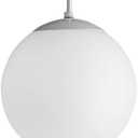 Progress Lighting P4402-29 Opal Cased Globes Provide Evenly Diffused Illumination White Cord, Canopy and Cap, Satin White