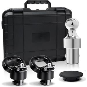 Gooseneck Hitch Ball Kit - 60638 Puck System with 2-5/16-Inch Ball and 2 Gooseneck Safety Chain Anchors Fits for 2013-2024 Dodge RAM 2500 3500 Trucks, 38000 lbs GTW