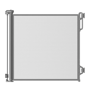 Retractable Safety Baby Gate or Mesh Dog Gate,Durable Portable Mesh Retractable Gate,Easy to Use for Stairs, Doorways, Hallways, Indoor, Outdoor, 33.5" Tall, Up to 45" Wide, Gray