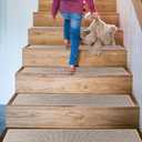 7 Pack Non Slip Stair Treads,8" X 30" Non Slip Carpet Stair Treads with Reusable Adhesive Rubber Backing,Staircase Step Treads Carpet Treads for Wooden Steps Indoor (Beige)