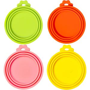 4 Pack Can Covers, Silicone Can Lids for Dog and Cat Food, Universal Can Cover Fits Most Standard Size