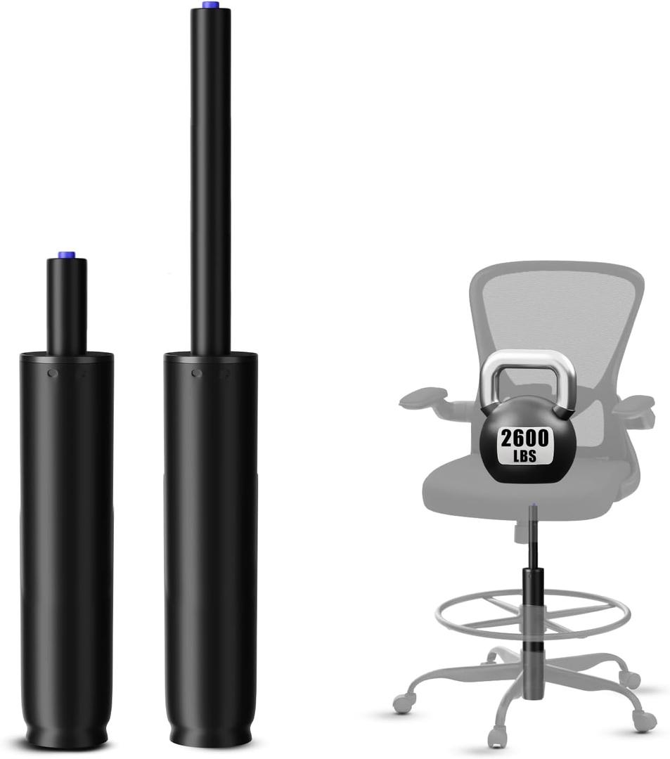 14 Inches-22 Inches Extra Long Gas Lift Cylinder Replacement, 8" Stroke, Hydraulic Pneumatic Shock Piston, Heavy Duty 1000lbs, Universal Fit For Drafting Chairs Bar Stools, Class 4, Black (8'' Travel Length)