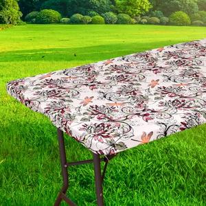 GOSTADY 1 Pack 5FT Waterproof Rectangle Picnic Table Cover Elastic Fitted Outdoor Tablecloths Printed Rectangular Vinyl Table Cloth for Dining, Camping, Picnic Party, Indoor & Outdoor 60"x30", 07