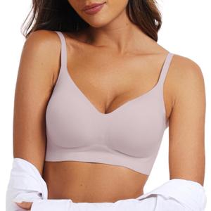 OEAK Womens Wireless Bras Comfortable Push Up Bra No Underwire Bra Full Support Lift Bralette Everyday Seamless Tshirt Bras (3X-Large, Pink)