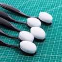 UNIMEIX 10 Pcs Craft Ink Blending Brushes with Covers Card Making Supplies Blender Brush for Card MakingSize 4, 0.82" Brush Head (Black)