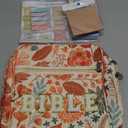 Sinload 20 Pcs Bible Journaling Kit Include Letter Bible Cover for Women 6 Highlighters 6 Colored Gel Pen No Bleed Sticky Tabs, Case Tote Bag with Handle for Study Supplies Gifts(Boho Plants)