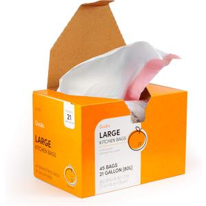 QUALIAZERO CITRUS SCENTED 21 Gal / 80 Liter | Drawstring Closure Trash Bag | Heavy Duty (CITRUS, 45 BAGS), WHITE, (L10001)