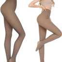 Fleece Lined Tights Women, Sheer Warm Pantyhose Fake Translucent Leggings, Winter Thermal Thick Tights for Women, Size XL