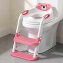 Potty Training Seat with Step Stool Ladder, Toddler Toilet Seat for Boys Girls, Adjustable 6 Heights Fits Round & Elongated Toilets, Anti-Slip Pads & Leak-Proof Guard
