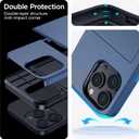 harusaki   iPhone 15 Pro Max Case with Card Holder - Wireless Charging Compatible iPhone 15 Pro Max Wallet Case with Hidden Card Slot for Men and Women (Blue)
