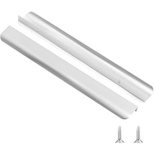 10 Pack 12" (300mm) Overall Length Edge Finger Pull,Brushed Nickel Concealed Kitchen Cabinet Handle,Top Mount Flat Cabinet Pulls for Cupboard Door Drawer,6814