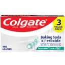 Colgate Baking Soda and Peroxide Whitening Toothpaste Gel, 3 Pack, Fluoride Formulated, Removes Surface Stains, Frosty Mint Stripe, 6 oz