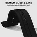 Bandletic Luxury Metal Case with Band Compatible with Apple Watch SE Series 6 5 4 44mm Band, Rugged Military-Grade Protective Bumper Cover with Silicone Strap for iWatch SE 6 5 4 44mm, Rose Gold/Black