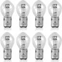 8 Pcs S2 BA20D Headlight Bulbs 12V 35/35W, Double Filaments, Compatible with Znen, Jonway, Tank and Baron, Universal Fit for 50cc 150cc 250cc Scooters
