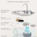 Cat Water Fountain Stainless Steel: 108oz/3.2L Cat Fountain for Drinking- Pet Water Fountain for Cats Inside - Automatic Cat Water Dispenser Bowl - Cat Feeding & Watering Supplies - Water Level Window