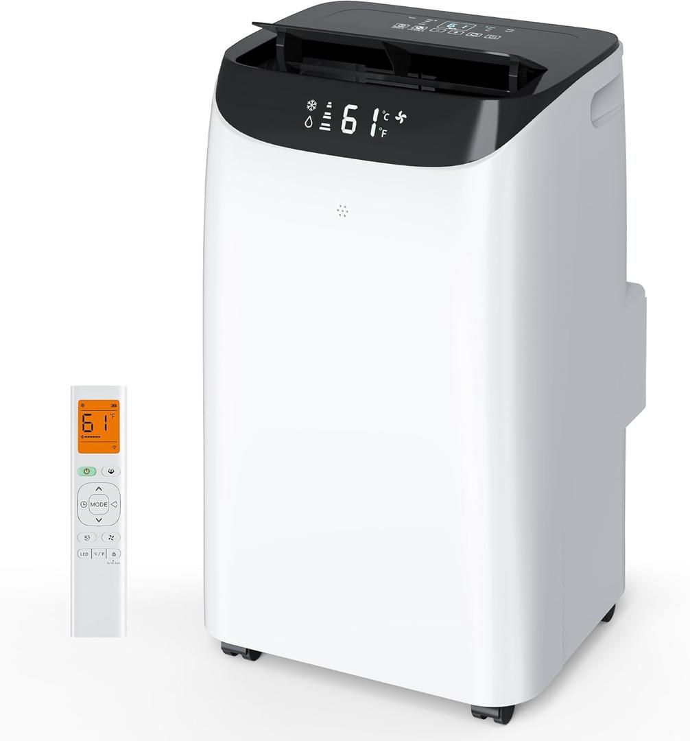Inverter 16000BTU Portable Air Conditioners with Remote, Free Stand Cooling Portable AC Unit for Room up to 800 sq.ft, with Dehumidifier & Fan, Dual Hose, Quiet Sleep Mode(42dB), Windows Kit