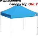 Eurmax USA 10x10 Pop Up Canopy Replacement Top, Universal Instant Canopy Cover ONLY, Heavy Duty UPF 50+ UV Protection, Water & Wind Resistant Tarp, Bonus 4 Sand Bags (Sky Blue)