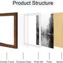 iRahmen 10x10 Picture Frame with HD Tempered Glass, Display Pictures 8x8 with Mat or 10 x 10 Without Mat, Wood Photo Frames for Tabletop and Wall Mount (Dark Brown, 1 Pack)
