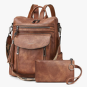 Shrrie Backpack Purse for Women Fashion Leather Backpack Purse Designer Travel Backpack Convertible Shoulder Bag with Wristlet