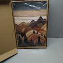 IARTTOP Framed Mountain Canvas Wall Art Large16x24 Inch Abstract Mountain Art Prints Set of 3 Vintage Nature Scenery Wall Decor for Living Room Bedroom Office