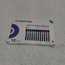 maxtek Magnetic Whiteboard Markers - 12 Count Colorful Fine Tip Dry Erase Markers with Eraser for Kids, Low Odor Thin Markers for Calendar Boards