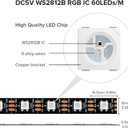 SEZO WS2812B ECO LED Strip Light 16.4FT/5M 60LEDs/m 300Pixels Individually Addressable Programmable 5050SMD Digital RGB Alloy Wires Flexible Dream Color IP30 Non-Waterproof PCB Black DC5V