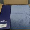 Bedelite Fluffy Queen Comforter Set - Blue Fog Fleece Soft Comforter for Queen Size Bed, Luxury Warm Bedding Set for Winter, Fuzzy Bed Set 3 Pieces (1 Comforter, 2 Pillowcases)