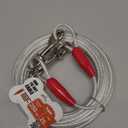 Petest 25ft Reflective Tie-Out Cable for Super Dogs Up to 250 Pounds (Red & Silver)
