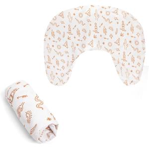 Boppy Nursing Pillow Cover - Soft, Hypoallergenic Washable Microfiber Bottle & Breastfeeding Pillow Covers (Redesigned Feeding Pillow Sold Separately) - Tan Southwest, 0M+