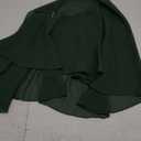 Chiffon Capelet Soft capes Shawls and Wraps for Evening Dress Wedding Cape 1920s shawl accessories for women flapper Cover Up (Dark Green)