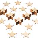 300 Pieces Wooden Stars Shape Unfinished Stars Pieces Blank Wooden Cutouts Ornaments for Craft and Easter Decoration(2 Inch)