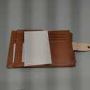 Small Wallet Women RFID Blocking Soft Leather Bifold Compact Card Holder Wallet for Women with Zipper Coin Pocket 4 ID Window (Colorblock - Apricot/Brown)