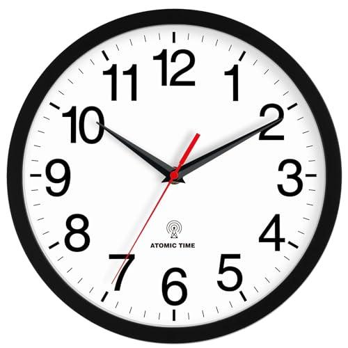 Rohioue Atomic Wall Clock, Modern Battery Operated Wall Clocks, Analog Clock For Living Room, Office, Home, Bedroom, Kitchen, Bathroom (Black)