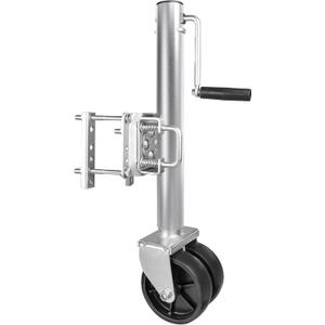 MaxxHaul 70149 Trailer Jack with 11-1/2" Lift, Swing-Back Design, Side Wind Handle & Dual 6" Wheels 1500 lbs Capacity, Bolt-On for Utility & Boat Trailers