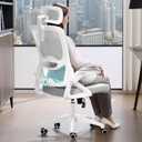 Ergonomic Office Chair,Mesh Office Chair with Lumbar Support,High Back Desk Chair with Flip-up Arms,400 lbs Big and Tall Computer Chair with Headrest,Comfy Desk Chairs (Light Grey), Standard