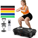 Bigzzia Vibration Plate Exercise Machine for Lymphatic Drainage & Fitness | Magnetic Massage Nodes,400lbs Capacity Full Body Vibrating Plate Exercise Machine with Resistance Bands. 