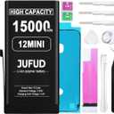 15000mAh Replacement Battery Used for iPhone 12 Mini, High-Capacity 0 Cycle Li-Polymer Battery - Compatible with Models A2176 A2398 A2400 A2399 Includes Full Repair Kit