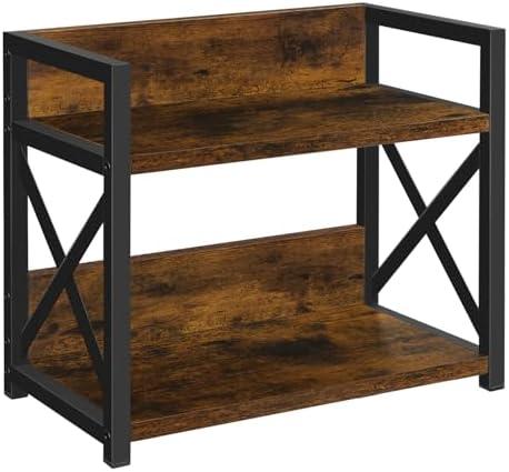 YINMIT Countertop Shelf Organizer,Coffee Bar Accessories,Spice Rack,Coffee Counter Shelf,2 Tier Coffee Organizer Station for Mugs,Cups,Cream,Syrup(Rustic Brown, Small)