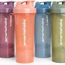 Smartshake Protein Shaker Bottle for Protein Mixes - 4 Pack - 13.5 oz | Shaker Cups for Protein Shakes | Blender Bottle Shaker | Protein Shaker Bottle Pack | BPA Free Shaker (SLIM - Multicolor)
