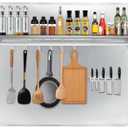 24"x30" Stainless Steel Range Backsplash for Stove Hood, Wall Mount Panel with Storage Shelf & Knife Rack, Commercial Grade, Pre-Drilled Holes for Easy Installation & Cleaning