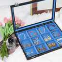 Stratalife Jewelry Organizer Bracelet Earring Holder Organizer Jewelry Drawer Storage Anti Tarnish Bangle Ring Holder Box for Women 12 Grid (Blue Black)