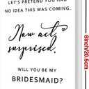 4 x Will You Be My Bridesmaid Card, Bridesmaid Proposal Card, Maid of Honor Card Gift for Women (ES117)