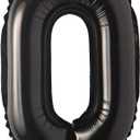 16" inch Single Black Alphabet Letter number Balloons Aluminum Hanging Foil Film Balloon Wedding Birthday party decoration banner Air Mylar Balloons (16 inch Black 0)