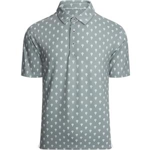 Alex Vando Mens Golf Shirt Moisture Wicking Quick-Dry Print Performance Polo Shirts for Men (Large, Grey Ball)