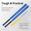 Hikeen 13 Pcs Baseball Bat Set Include 2 Plastic Baseball Bat 32 Inch & 6 Plastic Balls, 5 Throw Downs Base Indoor Outdoor for Baseball Softball Batting Practice Kids Youth Adult, One Size