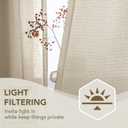 H.VERSAILTEX Boho Curtains - 2 Panel Faux Linen Light Filtering Back Tab Curtains - 84 Inches Long Luxury Linen for Bedroom & Living Room, 52W X 84L, Natural