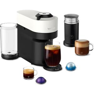 Nespresso Vertuo Pop+ Coffee and Espresso Maker by Breville with Milk Frother, Coconut White