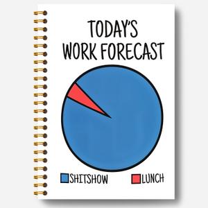 Guymn Today's Work Forecast Funny Notebooks for Work, Work Notebooks for Note Taking, Work Journal for Women Men, Funny Office Supplies, Hardcover Spiral Notebook 5.5x8.3 Inch